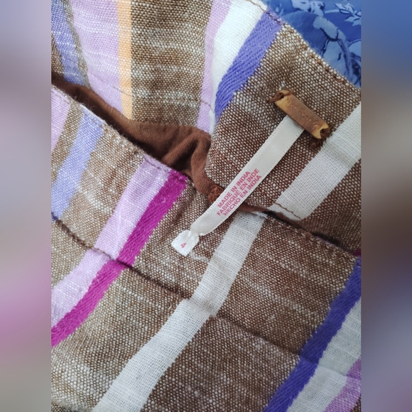 Free People Striped Mini Skirt - Purple, Brown, Tan - Picture 4 of 4